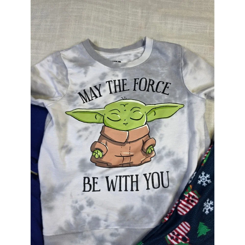 Boys Clothes Lot Size 6 Reebok Hoodie Star Wars Grogu Sweatshirt Pajama Pants